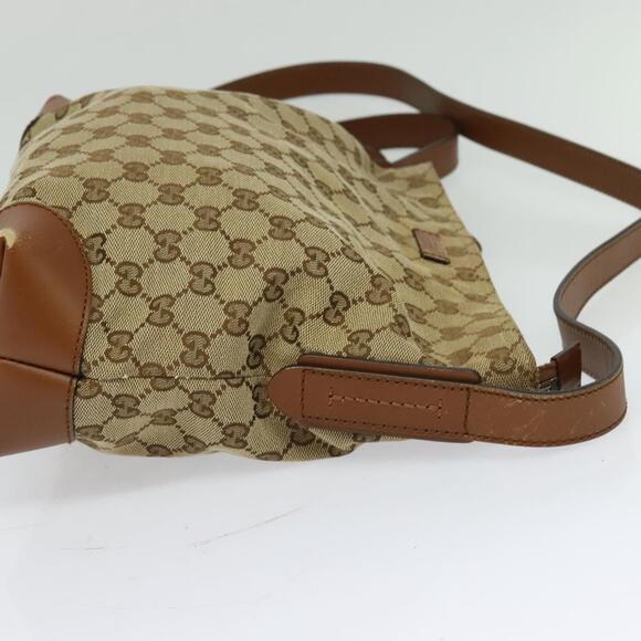 GUCCI GG Canvas Web Sherry Line Shoulder Bag Beige Red Green - Picture 5 of 16